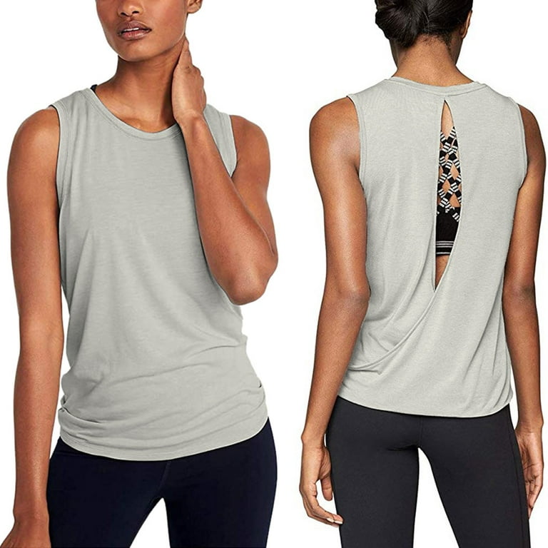 Yoga Top Women's Sexy Open Back Workout Tops Yoga Clothes Muscle