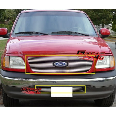 - Compatible with 99-03 Ford F-150 2WD W Honeycomb Style Billet Grille Combo F67654A