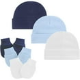 thumbnail image 3 of Otqutp Baby Boys Hat and Mitten Set Knot Toddler Beanie Gloves Set for Girls Hat Winter Caps Baby Gloves 0-6 Months Winter Beanie Caps(Navy,0-6Months), 3 of 5