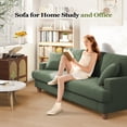 thumbnail image 4 of Domusensus 87 inch sofa, Corduroy Loveseat 21" Extra Deep Seat, Oversize Loveseat No Tool Assembly, Oversize Sofa Living Room with 2 Pillows, Green, 4 of 10