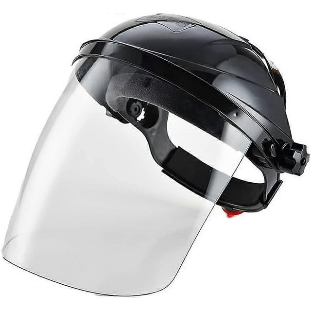Adjustable Clear Safety Face Shield Visor Screen Mask Helmet Anti Scratch Splash Eye Protection Cover Black