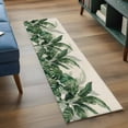 thumbnail image 3 of Runner Rug 2'x6', Palm Leaves Tropical Washable Non-Slip Hallway Runner Rugs, Green Botanical Summer Linen Bedside Rugs Floor Mats Carpet Runners for Kitchen Bathroom Laundry Room, 3 of 8