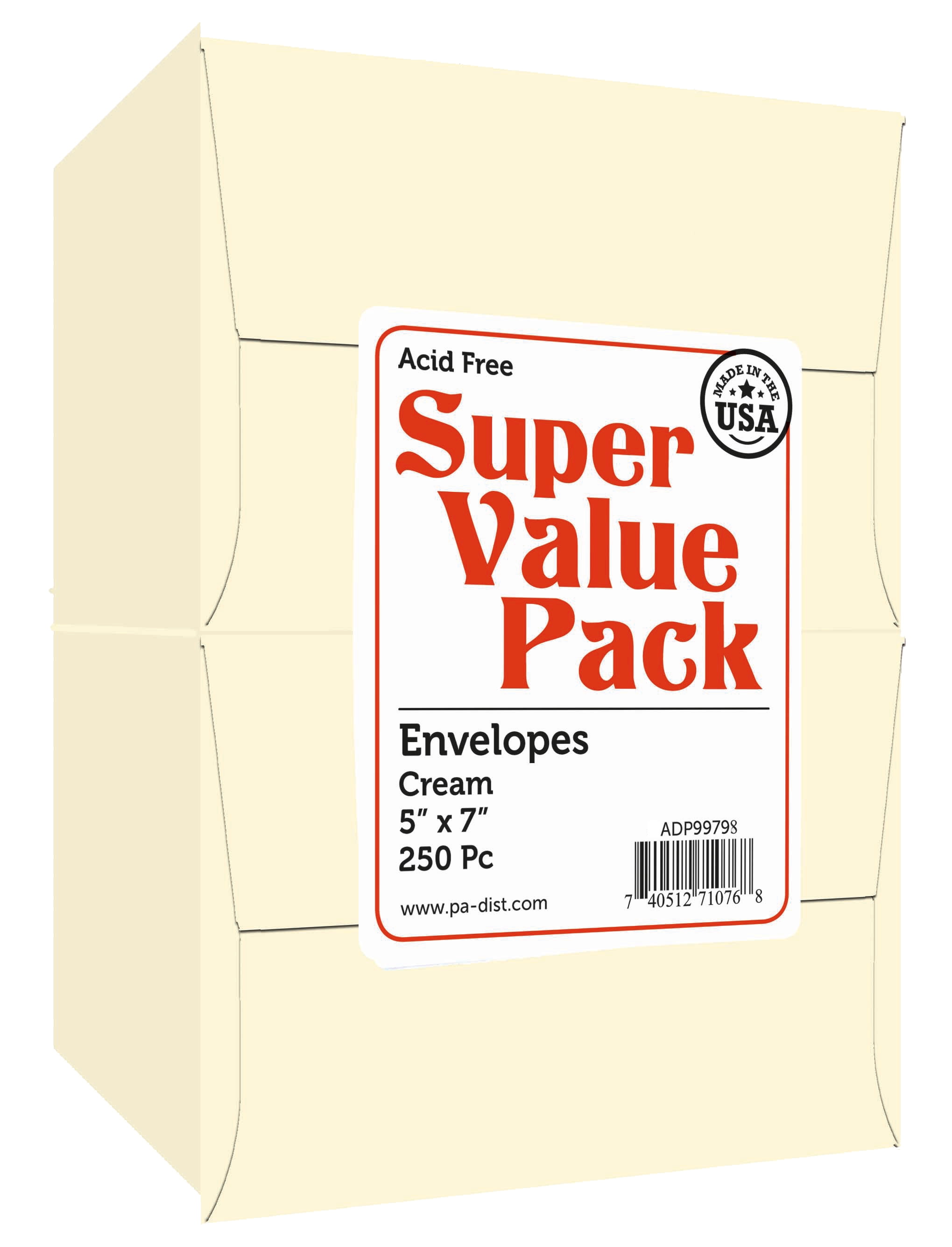 Super Value Envelope Pack 5x7 250pc Cream
