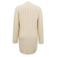thumbnail image 4 of Dezsed Solid Open Front Long Knited Cardigan Sweater for Women Clearance Women Casual Long Sleeve Stripe Patchwork Long Cardigan Tops Blouse Coat White M, 4 of 7