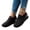 Black, variant on Womens Fashion Plus Size Flyknit Breathable Round Toe Casual Shoes, Slip On Walking Shoes, Wedge Sneakers, Orthopedic Chunky Mesh Sock Sneakers