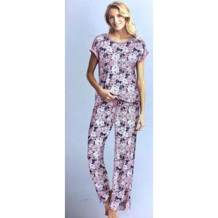

Lucky Brand Ladies 3-Piece Pajama Lounge Set Pink Woodblock Small - NEW
