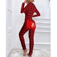 thumbnail image 1 of Pijamas con estampado de árbol de Navidad para mujer, ropa de dormir con solapa abotonada funcional, informal, cuello en V, manga larga, para adultos, para el hogar, Otoño, 2022, 1 of 4