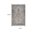 thumbnail image 6 of 4' X 6' Beige and Gray Abstract Distressed Area Rug, 6 of 7