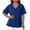 Blue, variant on Womens V Neck Summer Tshirts Workout Side Split Short Sleeve Loose Tunic Tee Tops Workout Casual Wear