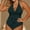 Green, variant on Belly Control Swimsuits for Women 2026 Slimming One Piece Bathing Suit Retro Ruched Push Up Vintage Padded Swimwear