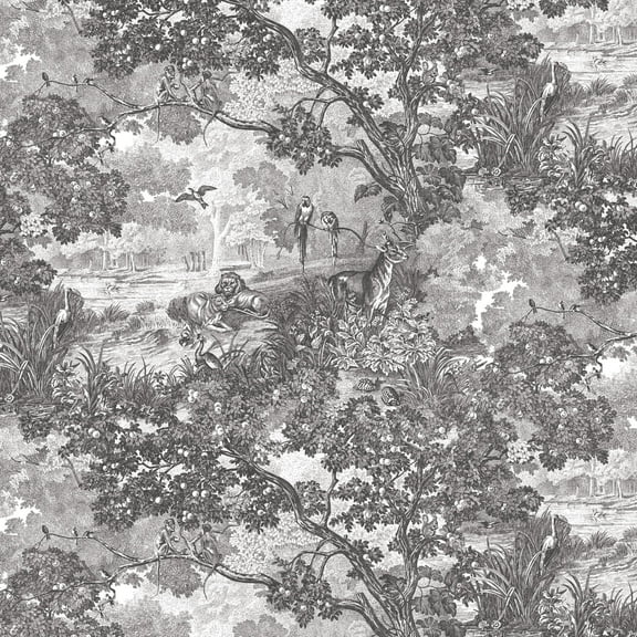 Jungle Toile Peel and Stick Wallpaper