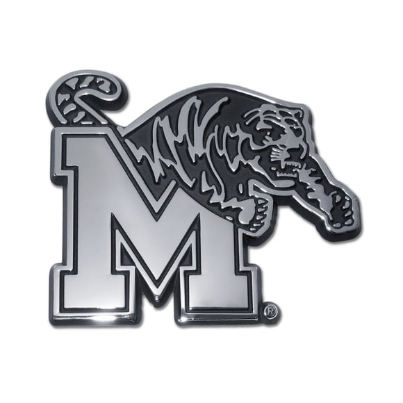 Emblema de coche de metal cromado de los Tigres de la Universidad de Memphis