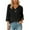 Black, variant on MIXUE Boho Tops For Women Autumn Winter Solid Color V Neck Long Sleeve Trendy Casual Pullover Shirts For Women T Shirts Daily-Wear,Orange,L