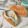 thumbnail image 6 of Ins Style Cute Orange Kitten Bread Large Capacity Stationery Storage Bag Student Pencil Case, 6 of 8