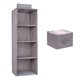 thumbnail image 2 of Organizador de armario colgante de 3 estantes con 1 cajón de ropa interior/calcetines, ahorro de espacio, bolsa colgante de almacenamiento de tela plegable, 2 of 5