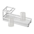 thumbnail image 3 of Bathroom Toothbrush Holder Nonslip Toothbrush Storage Rack for Vanity Makeup white with cups, 3 of 8