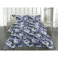 thumbnail image 2 of Ambesonne Watercolor Floral Quilted Coverlet 3 Pcs, Spring Wildflower, Queen Size, Violet Grey Teal Indigo, 2 of 4