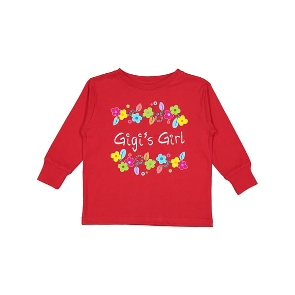 Inktastic Gigis Girl Bright Flowers Girls Long Sleeve Toddler T-Shirt