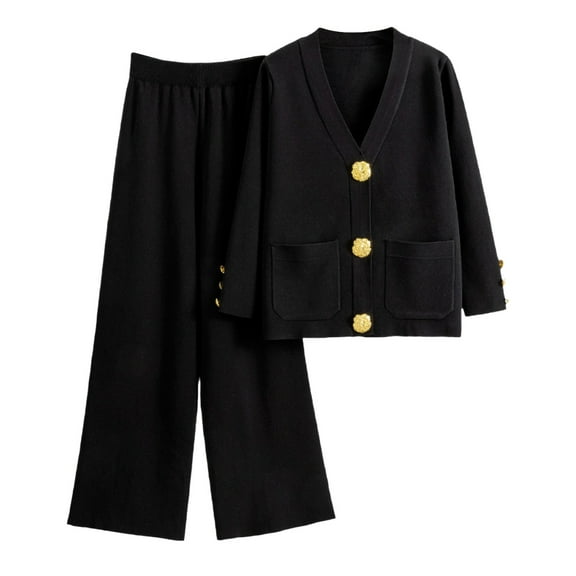 Wensltd Lounge Sets for Women Fall Winter 2 Piece Outfits Pullover Tops Wide Leg Pants