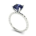 thumbnail image 2 of Clara Pucci 14K White Gold 2ct BlueSapphire Solitaire Ring for Women, 2 of 8