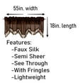 thumbnail image 4 of 1-Piece Solid Faux Silk Swag Waterfall Ascot Window Curtain Valance w/Tassels Trim Rod Pocket 55" x 18" Wave, 4 of 5
