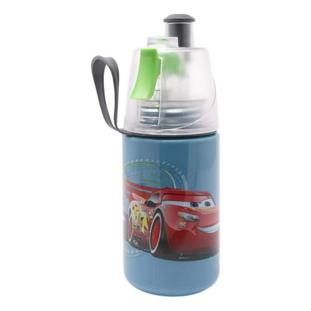 O2COOL Pixar Cars Lightning McQueen Mist N Sip Water Bottle, 12 oz