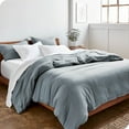 thumbnail image 2 of Bare Home Sandwash Microfiber Duvet Cover & Sham Set, King, Dusty Blue, 3-Pieces, 2 of 7