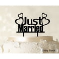 thumbnail image 1 of Couple Wedding Cake Topper Personalized Shiny Black Cake Topper Color Option Available 5-7 Inches Wide, 1 of 1