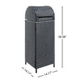 thumbnail image 5 of happimess Darla 31.39-Gallon All-Weather Wicker/Metal Swing Top Hideaway Outdoor Trash Can for Package Delivery, Patio Furniture, Cushions, Gardening Tools, Pool Supplies, Navy/White, HPM1202B, 5 of 9