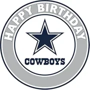 7.5" Round Pre-Cut Cowboys Football Happy Birthday Edible Image Cake Topper By TNCT