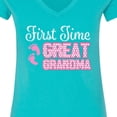 thumbnail image 4 of Inktastic First Time Great Grandma in White Women's V-Neck T-Shirt, 4 of 5