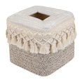 thumbnail image 1 of Funda para caja de pañuelos estilo boho, soporte para pañuelos decorativo y elegante tejido a mano. Estilo D, 1 of 8