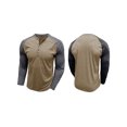 thumbnail image 2 of SUNSIOM T-shirts Décontractés pour Hommes Printemps Automne Manches Longues Col Rond Contraste Couleur Boutonné, 2 of 7