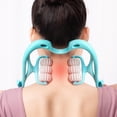 thumbnail image 4 of Masajeador de rodillos para el cuello, relajante para el cuello y los hombros para aliviar el dolor Tejido profundo, 6 bolas 96 Puntos de presión Herramientas de rodillos de masaje para el c, 4 of 5