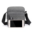 thumbnail image 1 of Bolsa bandolera de lona reflectante para hombre, funda para teléfono, trabajo, viaje (gris vertical) Likrtyny Para Estrenar, 1 of 9