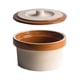 thumbnail image 4 of Beige Ceramic Steamed Rice Bowl With Lid Round Serving Food Kitchen Supplies 1 Set, 4 of 5