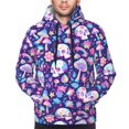 thumbnail image 4 of KLL mushroom rainbow Skull cartoon Print Mens Hoodie Long Sleeve Casual Pullover Hooded Sweatshirt Fashion Drawstring Hoodies with Pocket-Medium, 4 of 6