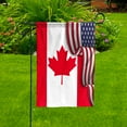 thumbnail image 2 of Flag Waving American Flag Canadian Canada U.S.A Friendship Patriotic Proud Garden Flag, Double-Sided Decorative Outdoor Flag, Patriotic Polyester Yard Flag 12 x 18 in, 2 of 5