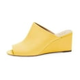 thumbnail image 2 of YDN Women Comfortable Peep Toe Slipper Pumps Slip On Wedge High Heels Backless Sandals Office Causal Slide Shoes Size 14 Yellow, 2 of 4