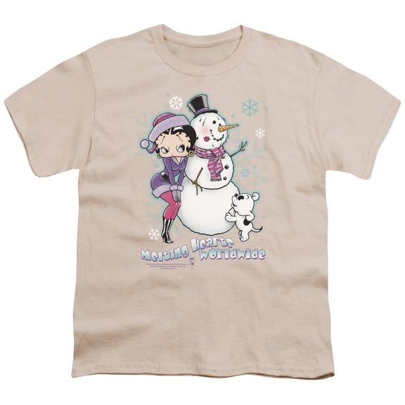 Betty Boop Melting Hearts S/S Youth 18/1 T-Shirt Cream