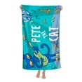 thumbnail image 3 of Pete el Gato Toalla de playa de secado rápido con diseño temático, regalo para mujeres y niñas, ideal para cumpleaños, fans, amantes de la música, uso en la playa o al aire libre, 78 × 180 cm, 3 of 6
