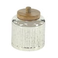 thumbnail image 5 of DecMode 8", 6", 5"H Silver Glass Decorative Jars with Wood Lids, 3-Pieces, 5 of 7