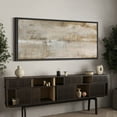 thumbnail image 3 of Large Framed Canvas Print Neutral Beige and White Textured with a Weathered LookWall Art Decorative Ready to Hang Painting for Living room Bedroom 60x30 inches Black Frame, 3 of 9