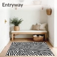 thumbnail image 3 of ODIKA 3x5 Machine Washable Non-Slip Area Rug, Zebra Stripe Anti Slip Shag with Bold Contrasting Design Ultra Soft Rug, None, 596079, 3 of 7