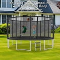thumbnail image 4 of XMIKA Trampolines with Basketball Hoop, 15FT Trampoline for Kids and Adults, Outdoor Trampoline with Safety Enclosure Net, Lights, Sprinkler, 1500LBS Heavy Duty Recreational Backyard Trampoline, 4 of 8