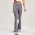 thumbnail image 4 of hoksml Womens Pull On High Waisted Flared Leggings Stretchy Side Stripe Yoga Pants for Workout Casual Multiple Colors, 4 of 7