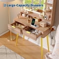 thumbnail image 4 of QinaQin Recessed Vanity Table with An Led Mirror and Stool, 80cm Modern Style, Featuring Tri-Color Lighting, a Power Outlet and Usb/Type-c Port, Two Drawers and Storage Shelves for Bedroom, 4 of 8