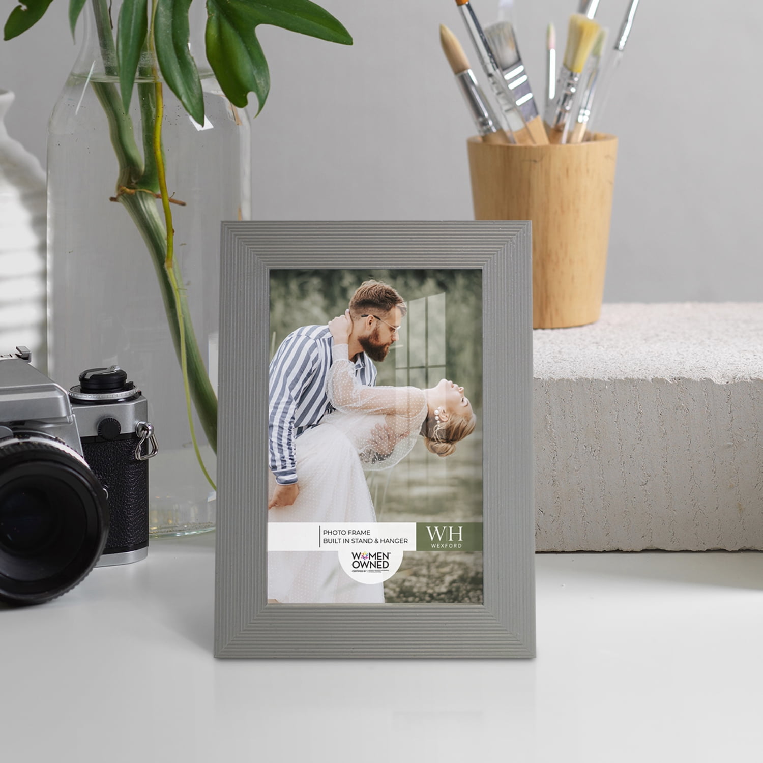 Modern Rustic Gray Solid Wood Picture Frame, 4 x 6