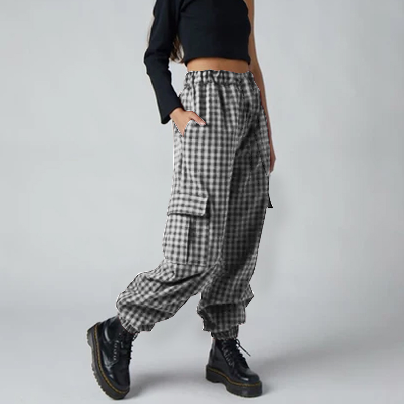 plaid cargo pants womens