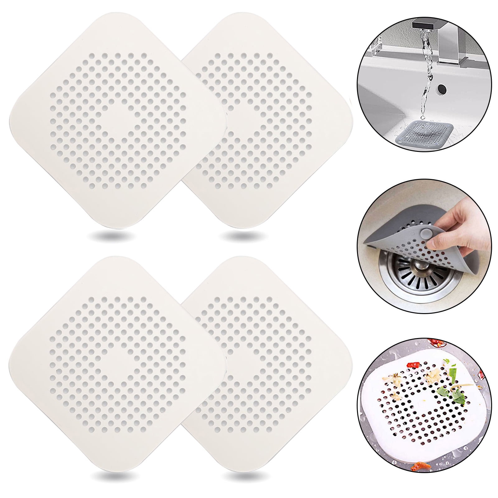 AKUN Bath Shower Sink Waste Hair Strainer Snare Trap Hole Filter Bathroom Silicone Sink Drain Hair Catcher Drain Cover For Home